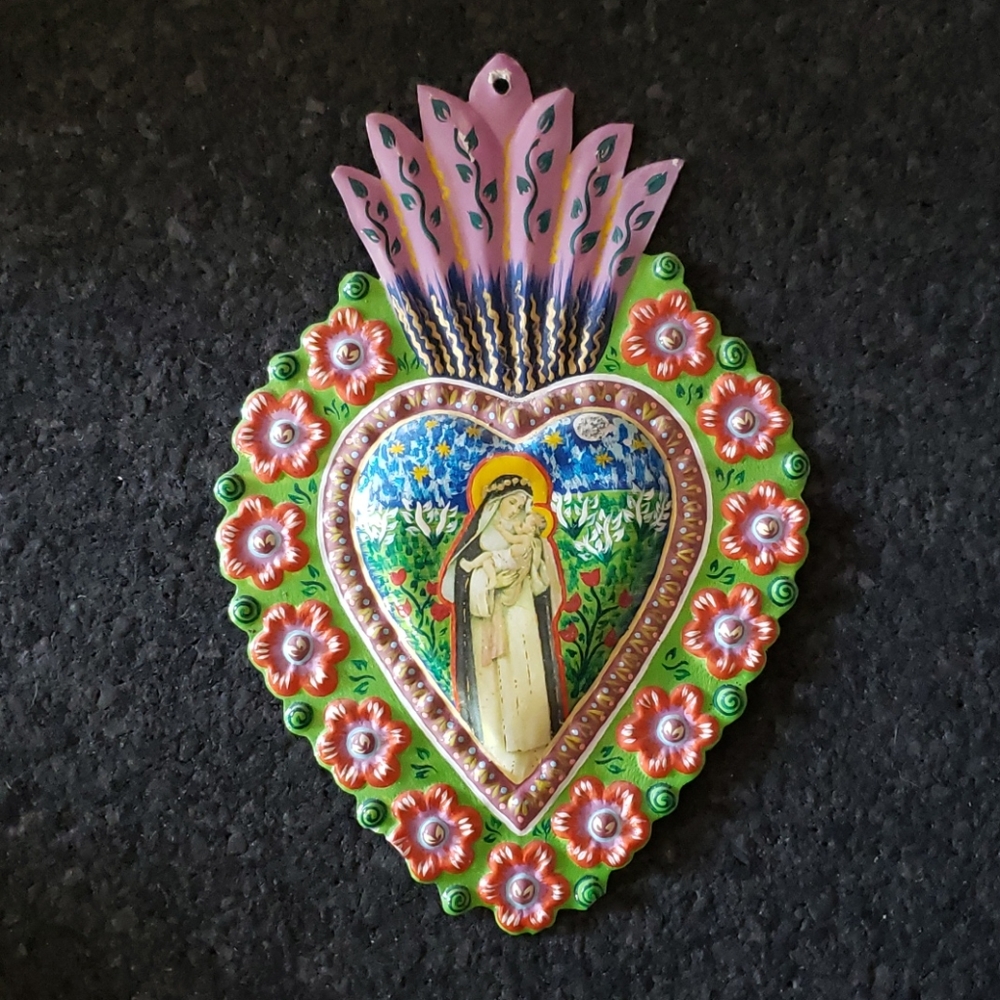 Hand Painted Sacred Heart Milagro